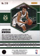 Load image into Gallery viewer, 2020-21 Panini Mosaic Jordan Nwora RC Milwaukee Bucks #219
