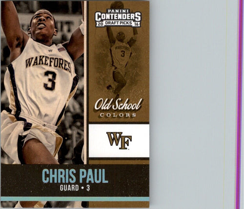 2016-17 Panini Contenders Draft Picks Old School Colors Chris Paul Wake Forest