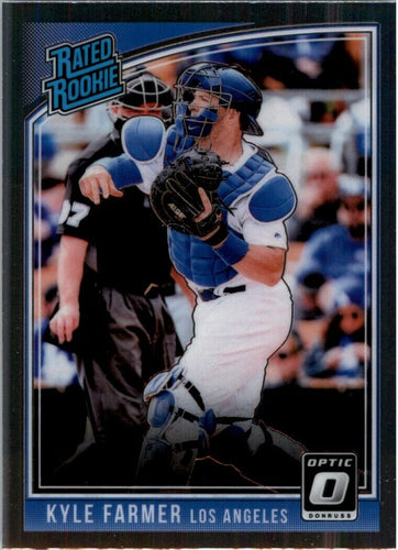 2018 Panini Chronicles Optic Rated Rookies Kyle Farmer RC Los Angeles Dodgers