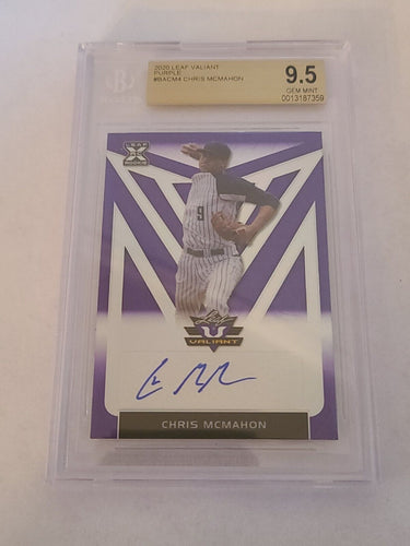 2020 LEAF VALIANT XRC CHRIS MCMAHON RC AUTO #13/25 *PURPLE* BGS 9.5 GEM MINT
