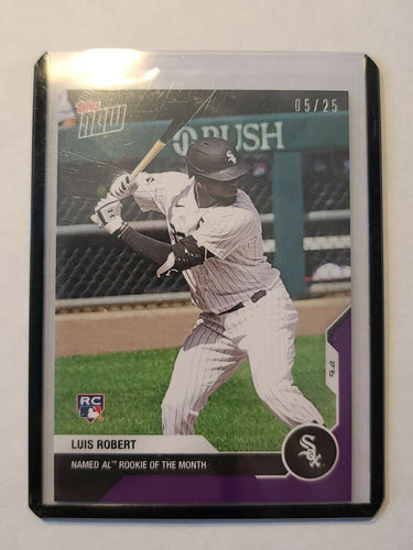 2020 Topps Now MLB 9/2 Card #204 Luis Robert RC White Sox PURPLE PARALLEL #05/25