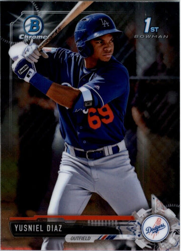 2017 Bowman Chrome Prospects Yusniel Diaz Los Angeles Dodgers #BCP229