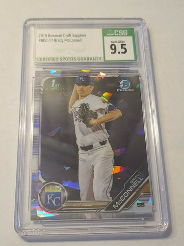 Brady Mcconnell 2019 Bowman Draft Sapphire CSG 9.5 GEM MINT