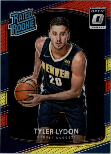 2017-18 Donruss Tyler Lydon RC Denver Nuggets #177 Red Yellow