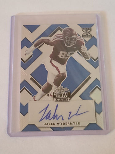 2022 LEAF METAL DRAFT BLUE WAVE RARE /30 FOOTBALL JALEN WYDERMYER AUTOGRAPH
