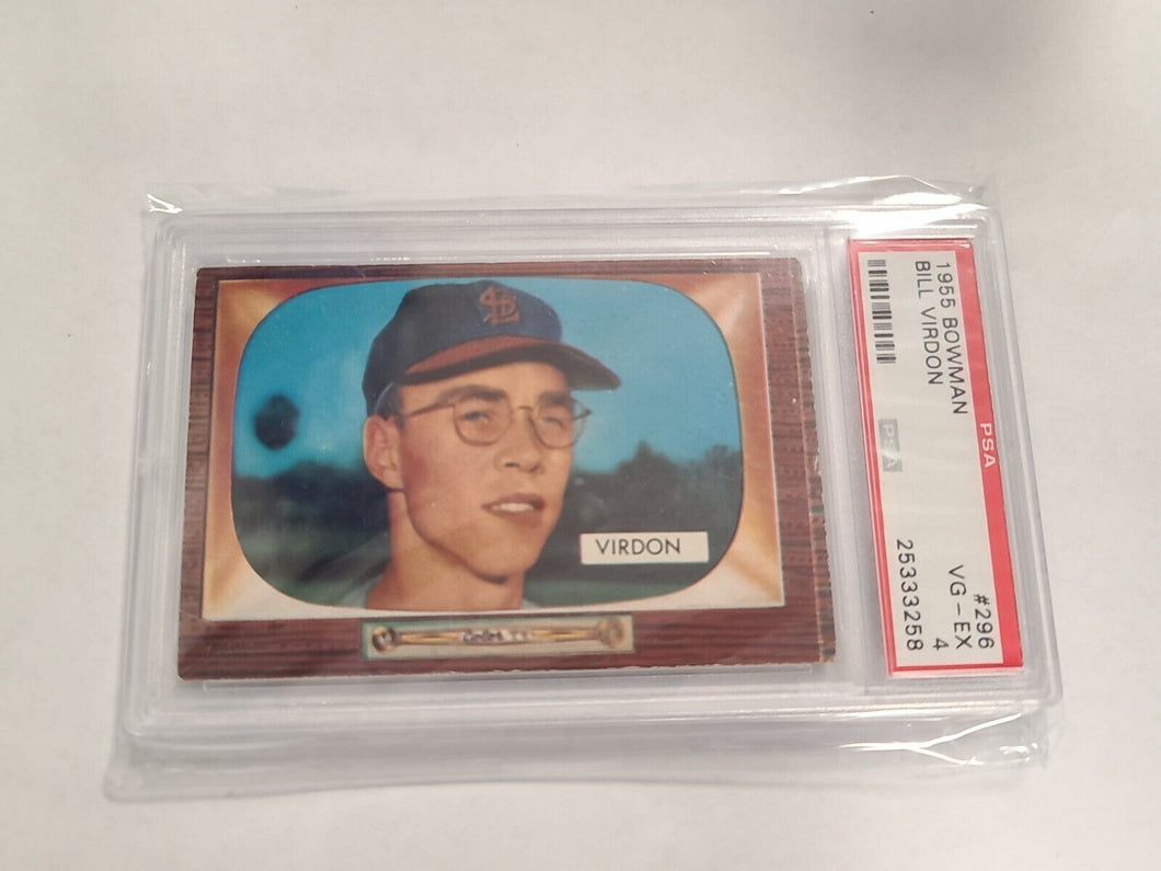 1955 Bowman Bill Virdon #296 PSA 4 Rookie Card Cardinals (JH01)