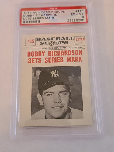 1961 Nu-Card Scoops  #415 Bobby Richardson PSA 6 EX-MT