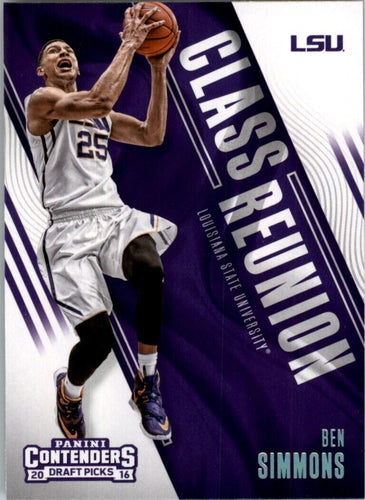 2016-17 Panini Contenders Draft Picks Class Reunion Ben Simmons LSU Tigers #1