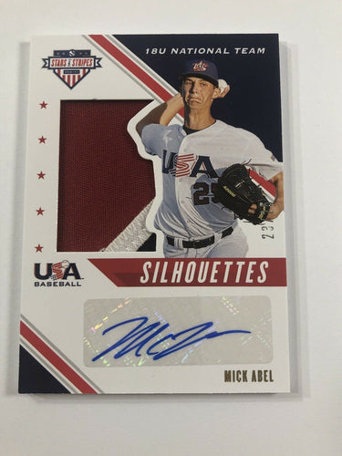 2020 Stars & Stripes Mick Abel Auto Relic 18u USA BASEBALL #’d /25