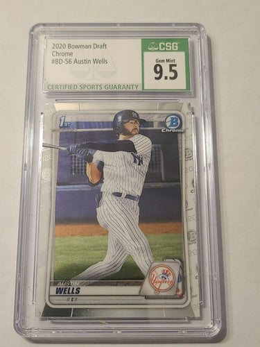 2020 Bowman Chrome Austin Wells Rc #BD-56 CSG 9.5 gem mint
