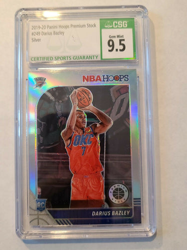 2019-20 NBA Hoops Premium Stock Silver Prizm Darius Bazley RC CSG 9.5 Gem