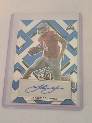 2022 Leaf Metal Draft  Jayden De Laura Blue Prismati  RC Auto #d /30