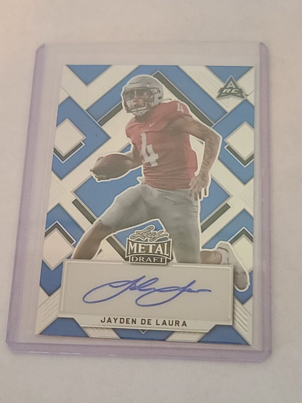 2022 Leaf Metal Draft  Jayden De Laura Blue Prismati  RC Auto #d /30