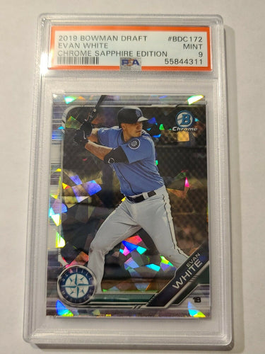 2019 Bowman Chrome Sapphire Edition Evan White RC PSA 9