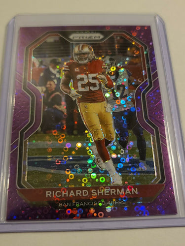 2020 Panini Prizm Richard Sherman No Huddle Purple Disco Refractor #287 2/35