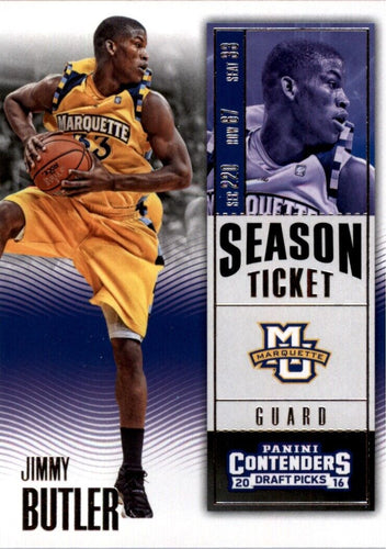 2016-17 Panini Contenders Draft Picks Jimmy Butler Marquette Golden Eagles #42