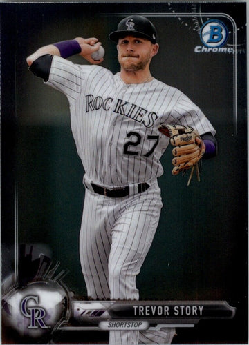 2017 Bowman Chrome Trevor Story Colorado Rockies #55