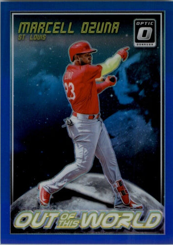 2018 Donruss Optic Out of This World BLUE Marcell Ozuna /149 St. Louis Cardinals