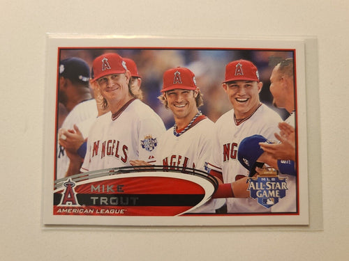 2012 Topps Update MIKE TROUT Short Print Laughing Variation All-Star Game Angels