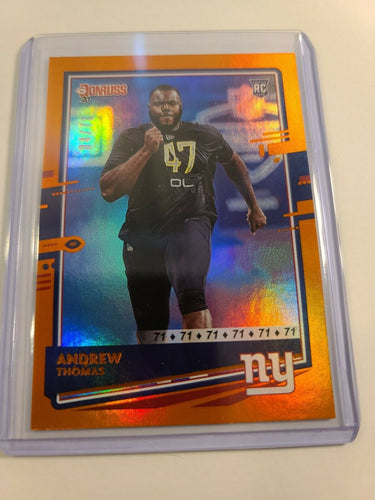 2020 Donruss Andrew Thomas /71 Jersey Number Parallel Orange