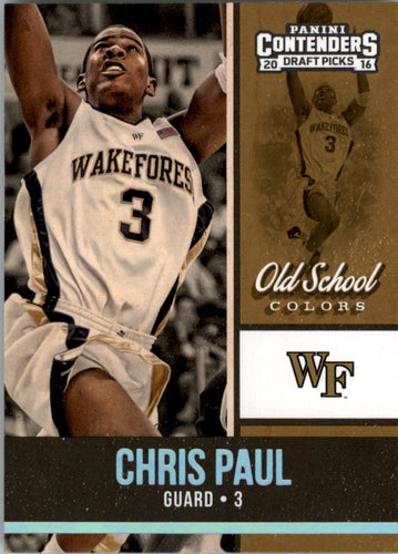 2016-17 Panini Contenders Draft Picks Old School Colors Chris Paul Wake Forest